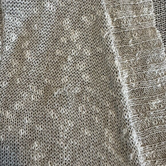 Eileen Fisher Tan Linen-Blend Open Front Semi-Sheer Knit Spring Cardigan, 1X - Picture 6 of 8